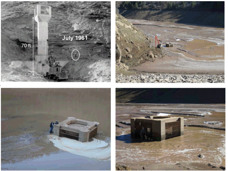 Sedimentation interference with dam outlet structure